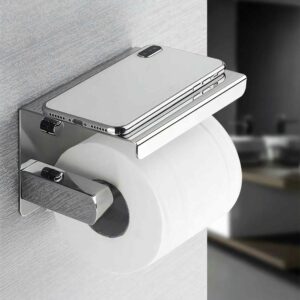 UCHWYT NA PAPIER TOALETOWY Z PÓŁKĄ NA TELEFON TOI-PAP1 CHROM - obrazek 3