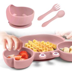 ZESTAW SILIKONOWE NACZYNIA DLA DZIECI TAB-SET1-PINK - obrazek 2