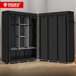 SZAFA NA UBRANIA SKŁADANA TEKSTYLNA FTXT-130-BLACK - obrazek 2