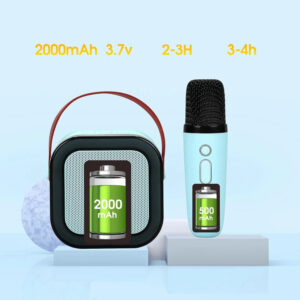 MIKROFONY KARAOKE ZESTAW SINGSET-1-BLUE - obrazek 4