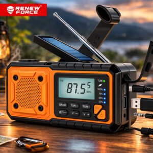 RADIO SOLARNE Z POWERBANKIEM I DYNAMO 5000mAh FM-AM5000 376 - obrazek 4