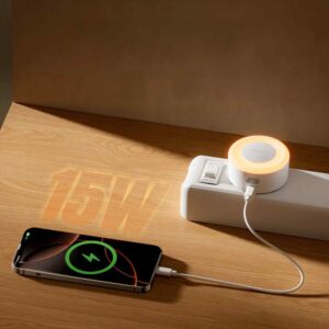 LAMPKA NOCNA Z CZUJNIKIEM ZMIERZCHU I ŁADOWARKĄ YLYYD-0025 - obrazek 3