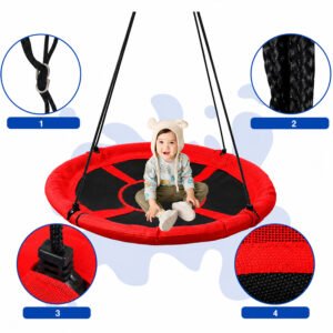 HUŚTAWKA BOCIANIE GNIAZDO DLA DZIECI SW-001-RED - obrazek 4